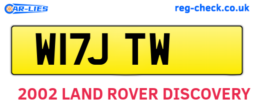 W17JTW are the vehicle registration plates.