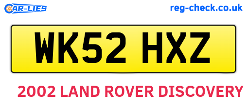 WK52HXZ are the vehicle registration plates.