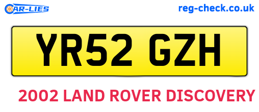 YR52GZH are the vehicle registration plates.