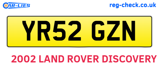 YR52GZN are the vehicle registration plates.