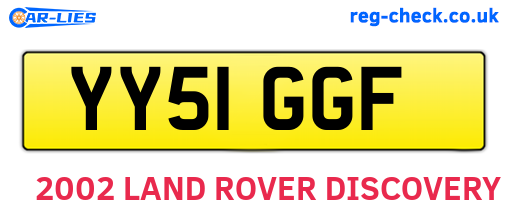 YY51GGF are the vehicle registration plates.