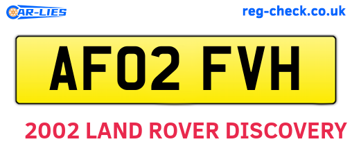 AF02FVH are the vehicle registration plates.