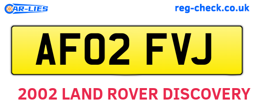 AF02FVJ are the vehicle registration plates.