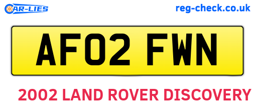 AF02FWN are the vehicle registration plates.