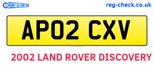 AP02CXV are the vehicle registration plates.