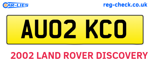 AU02KCO are the vehicle registration plates.
