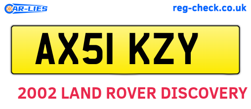 AX51KZY are the vehicle registration plates.