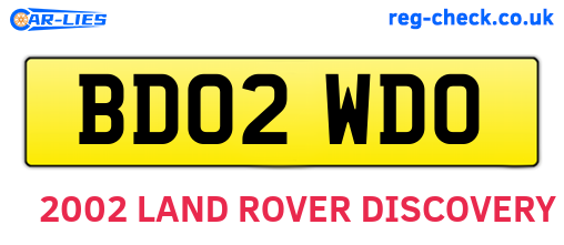 BD02WDO are the vehicle registration plates.