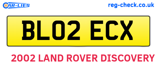 BL02ECX are the vehicle registration plates.