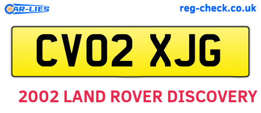 CV02XJG are the vehicle registration plates.