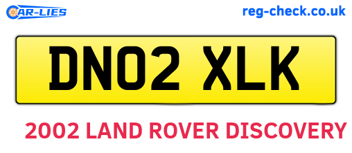 DN02XLK are the vehicle registration plates.