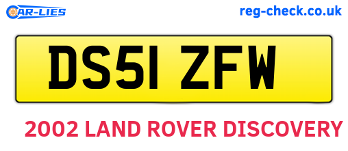 DS51ZFW are the vehicle registration plates.