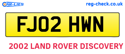 FJ02HWN are the vehicle registration plates.