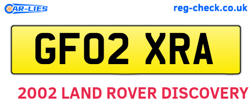 GF02XRA are the vehicle registration plates.