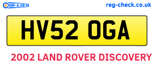 HV52OGA are the vehicle registration plates.