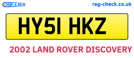 HY51HKZ are the vehicle registration plates.