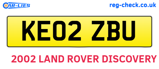 KE02ZBU are the vehicle registration plates.
