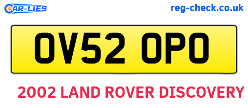 OV52OPO are the vehicle registration plates.