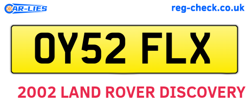 OY52FLX are the vehicle registration plates.