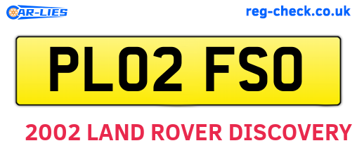 PL02FSO are the vehicle registration plates.