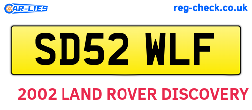 SD52WLF are the vehicle registration plates.