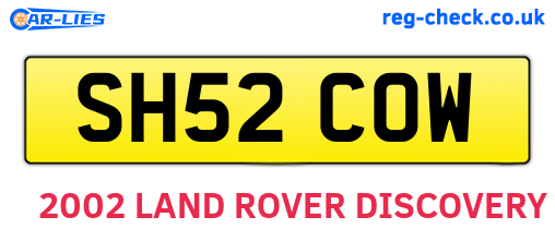 SH52COW are the vehicle registration plates.