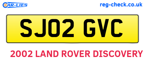 SJ02GVC are the vehicle registration plates.