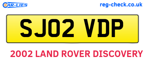 SJ02VDP are the vehicle registration plates.