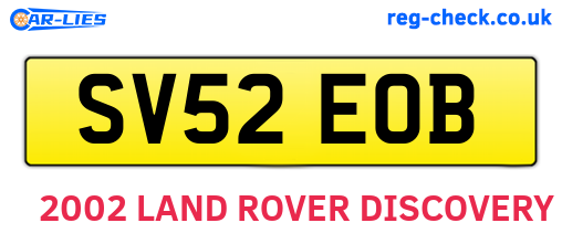SV52EOB are the vehicle registration plates.