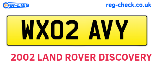 WX02AVY are the vehicle registration plates.