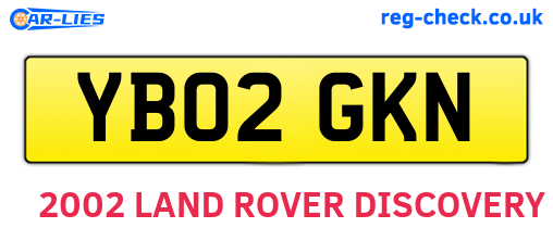 YB02GKN are the vehicle registration plates.