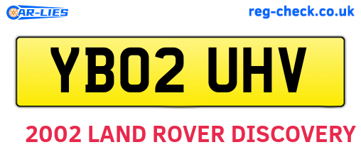 YB02UHV are the vehicle registration plates.