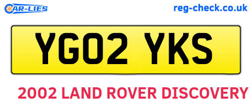 YG02YKS are the vehicle registration plates.