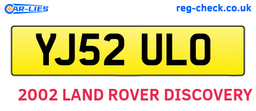 YJ52ULO are the vehicle registration plates.