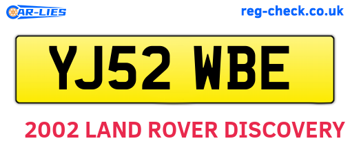 YJ52WBE are the vehicle registration plates.