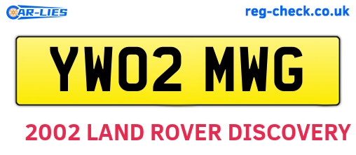 YW02MWG are the vehicle registration plates.