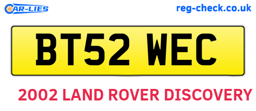 BT52WEC are the vehicle registration plates.