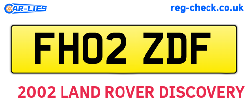 FH02ZDF are the vehicle registration plates.