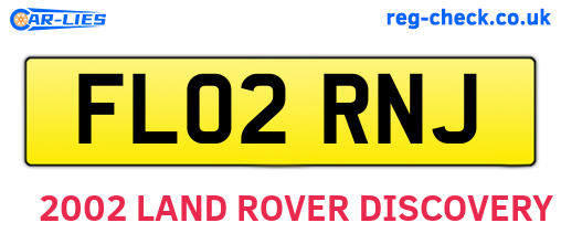 FL02RNJ are the vehicle registration plates.