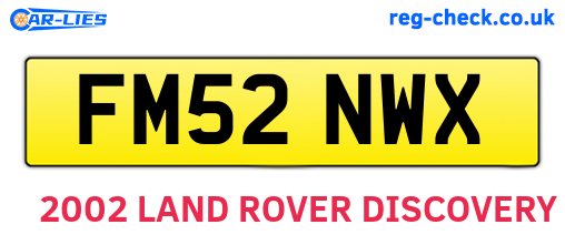 FM52NWX are the vehicle registration plates.