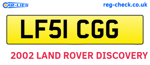 LF51CGG are the vehicle registration plates.
