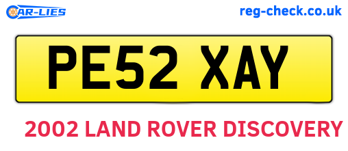 PE52XAY are the vehicle registration plates.