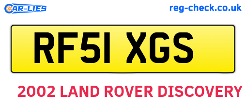 RF51XGS are the vehicle registration plates.