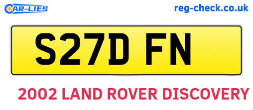 S27DFN are the vehicle registration plates.