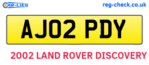 AJ02PDY are the vehicle registration plates.