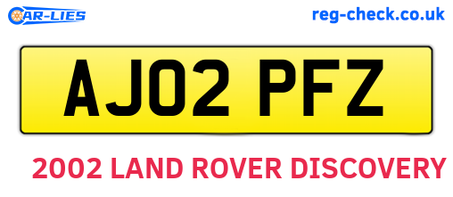 AJ02PFZ are the vehicle registration plates.