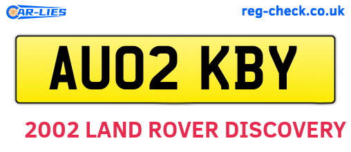 AU02KBY are the vehicle registration plates.