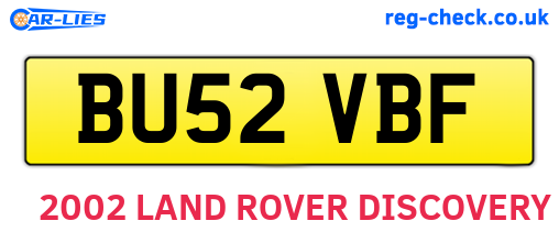 BU52VBF are the vehicle registration plates.