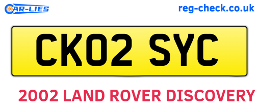 CK02SYC are the vehicle registration plates.
