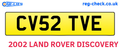 CV52TVE are the vehicle registration plates.